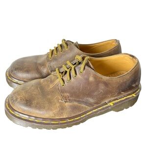 Dr Martens Men's 1561 Shoes England Size 5 Brown Leather Lug Sole Air Cushion